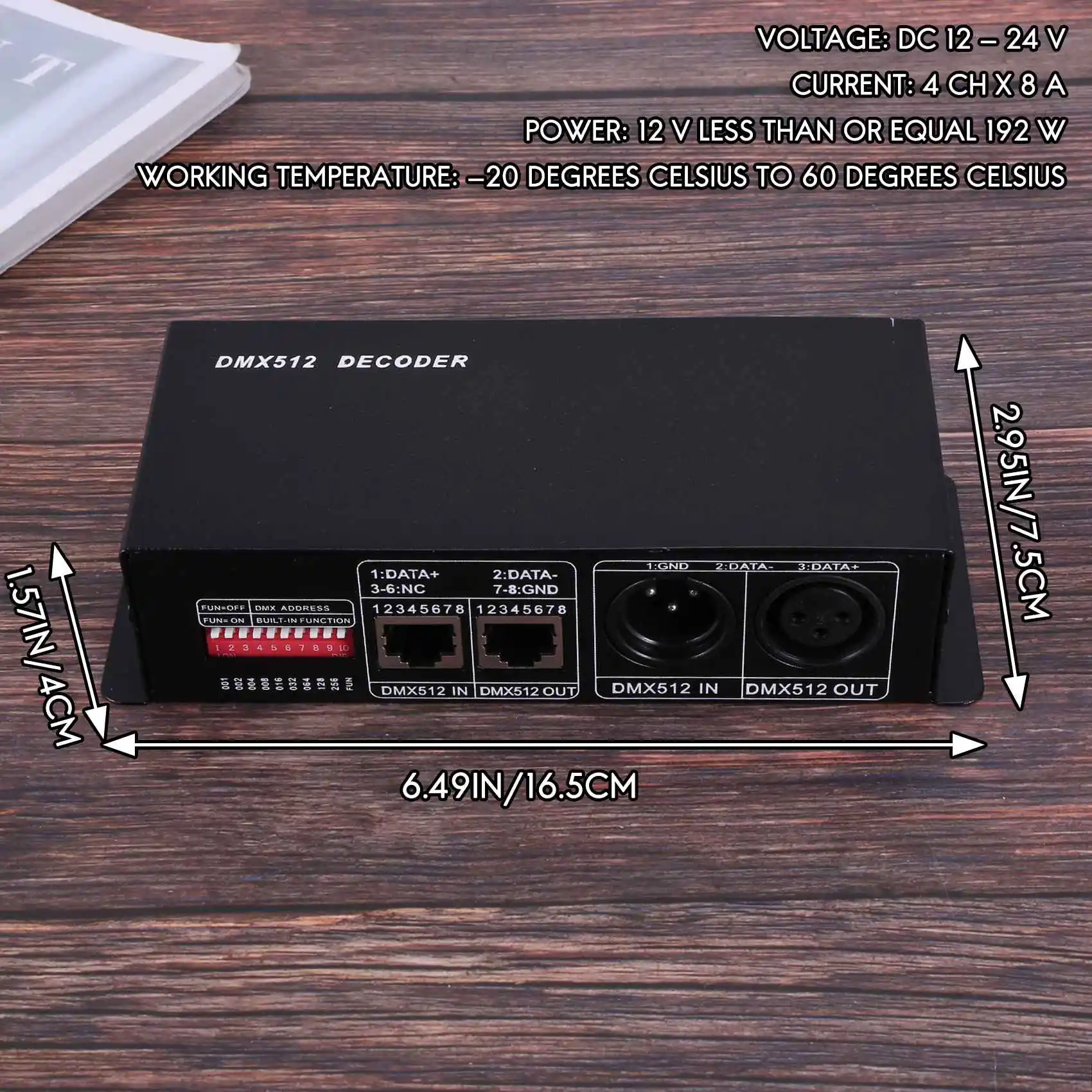 Декодер для DMX 512 4 канала x 8a фотоконтроллер 4-канальный драйвер RGBW фотолента DC 12V -