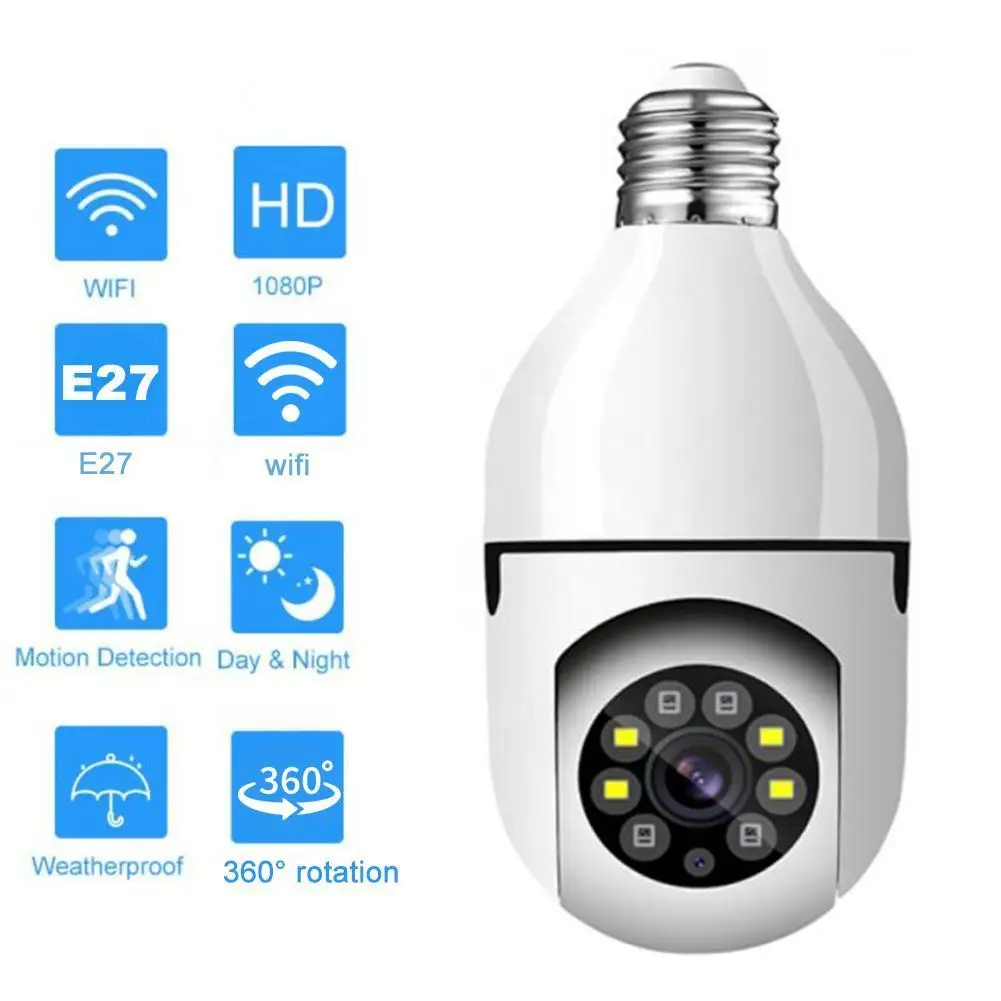 

Панорамная IP-камера с углом обзора 360 °, Wi-Fi, E27, 1080P