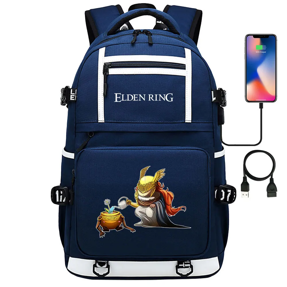Рюкзак Elden с кольцами и USB-зарядкой школьный ранец дорожная сумка для ноутбука