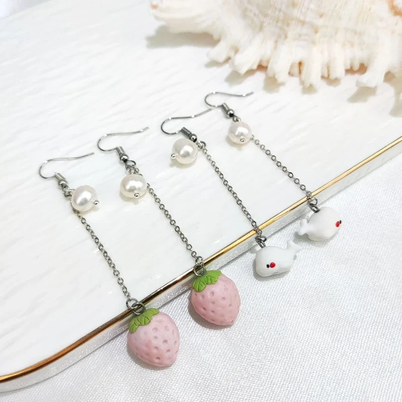 Подвески из натурального пресноводного жемчуга длинные серьги-капли модные