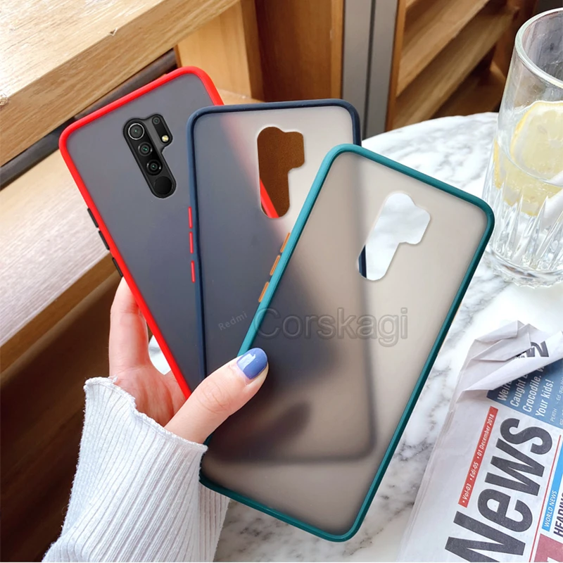 Матовый чехол для POCO M3 X3 NFC Redmi 9 9A 9C Note 9S 8 Pro противоударный прозрачный из