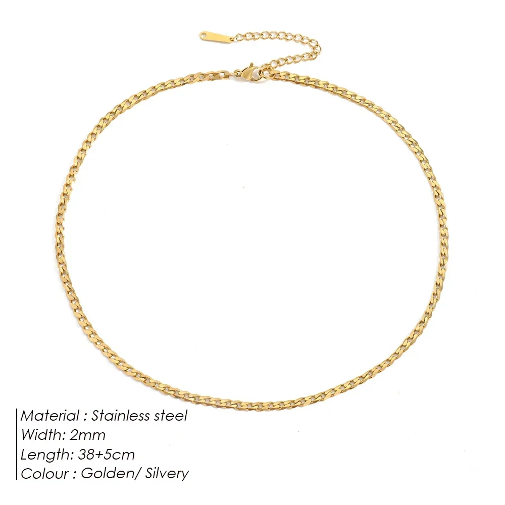 Цепочка кубинская для мужчин и женщин ожерелье из нержавеющей стали в стиле панк