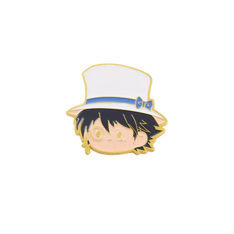 

Cute Phantom Thief Kaitou Kiddo Enamel Pin Anime Detective Conan Badges Metal Denim Lapel Pins Jewelry Accessories Gifts