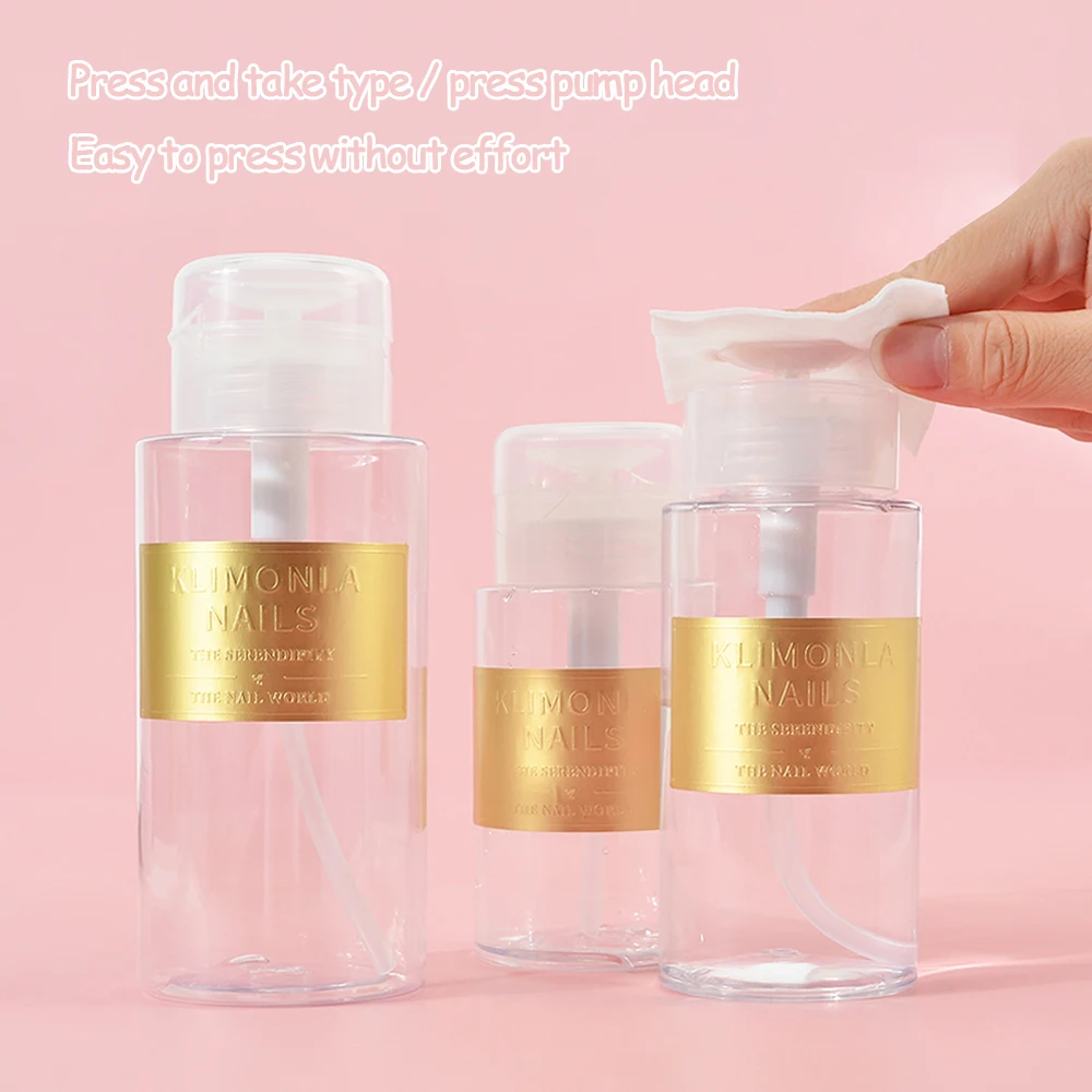 

150/200/300ml Refillable Empty Press Pump Dispenser Nail Art UV Gel Polish Remover Cleaner Manicure Makeup Tools Remover Bottle