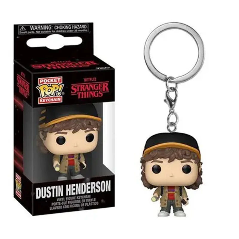 Фото FUNKO POP!! Брелок-игрушка для ключей с персонажами из сериала «Дастин Харрингтон, Уилл Байерс, Майк Уиллер, Робин Бакли, Стив Харрингтон» — идеальный подарок на Рождество. №2