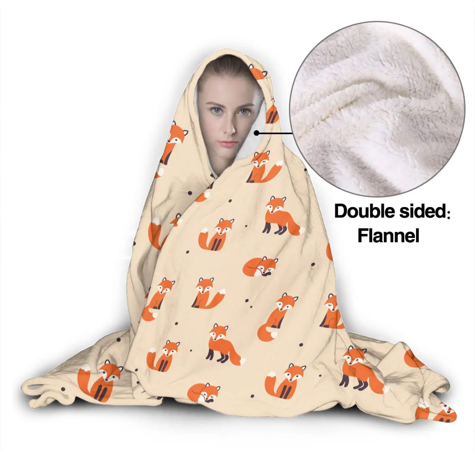 

Hooded Sofa Bed Soft Flannel Fleece Blanket Durable and Warm Suitable for Watching TV Resting on sofa bed Reading Studying