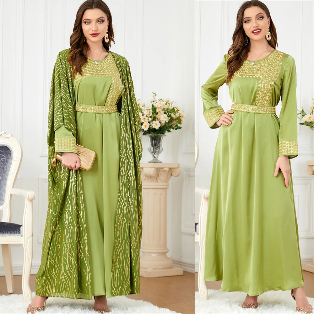 Musulman Ensembles Abaya Dubai Turkey Muslim Long Sleeve Dress Loose Chiffon Boubou 2023 Mubarak Islamic Clothing Djellaba Femme