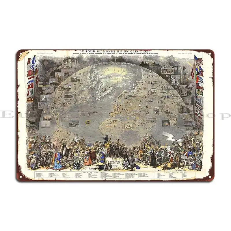 Andamp 39 Mer Libre Le Tour Du Monde En Un Clin D Oeil Металлический знак Пользовательские таблички