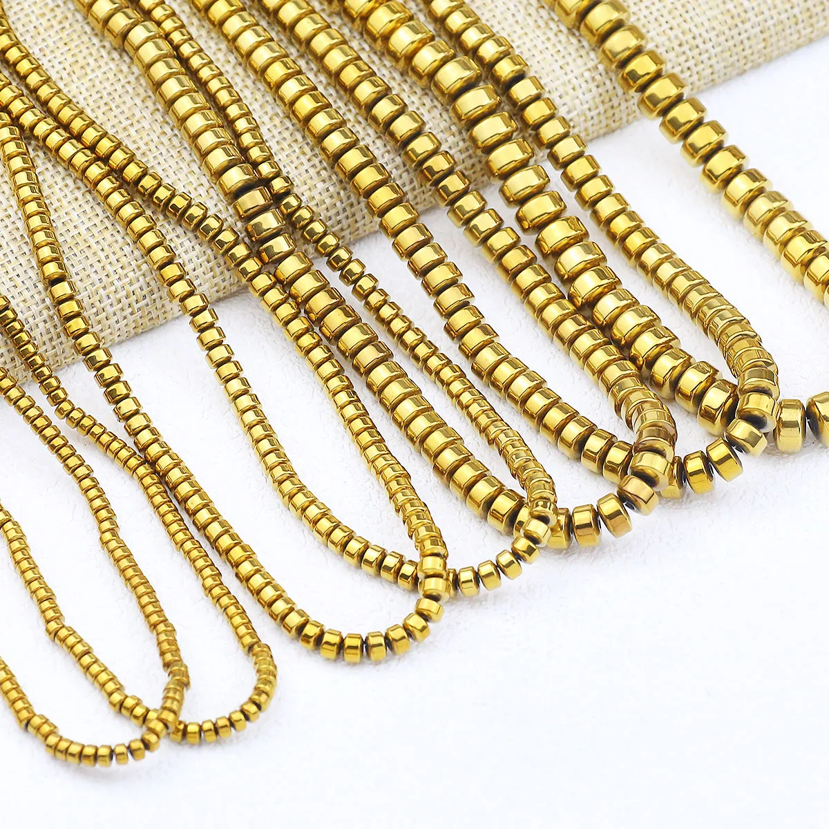 Плоские круглые бусины из гематита 3/4/6/8 мм