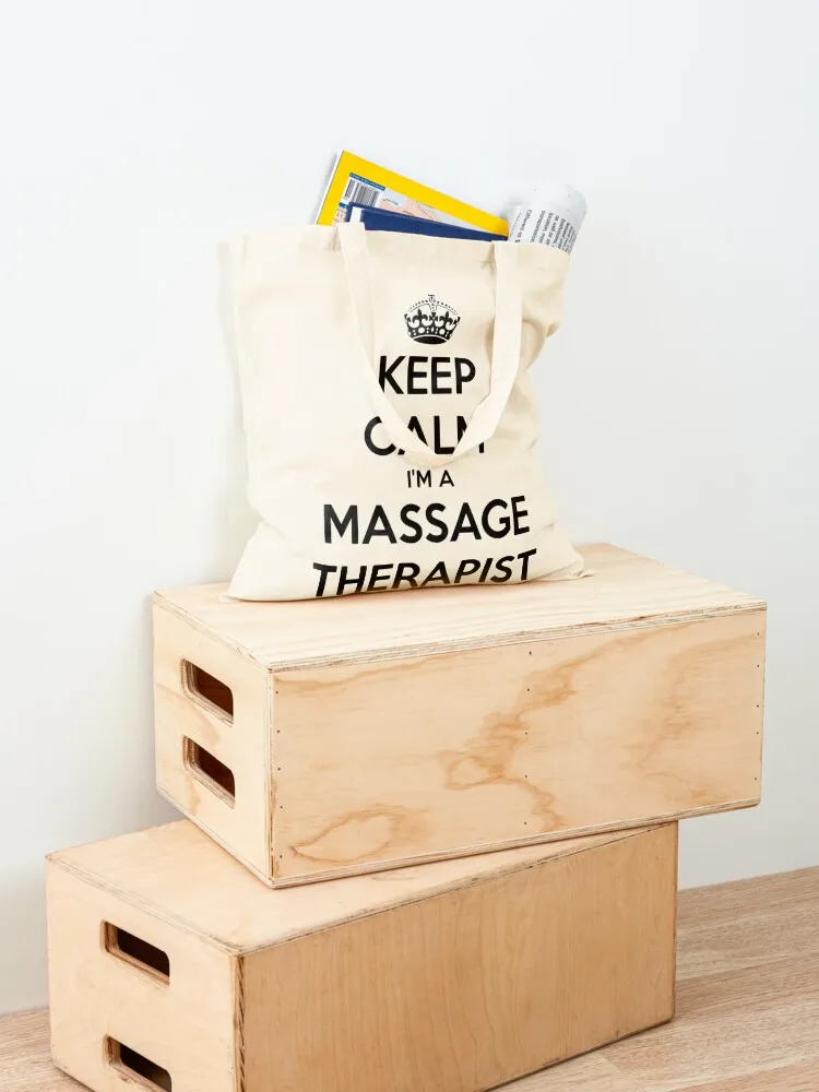 Keep Calm I Am A Массажный терапевт Черная текстовая большая сумка милая для рук