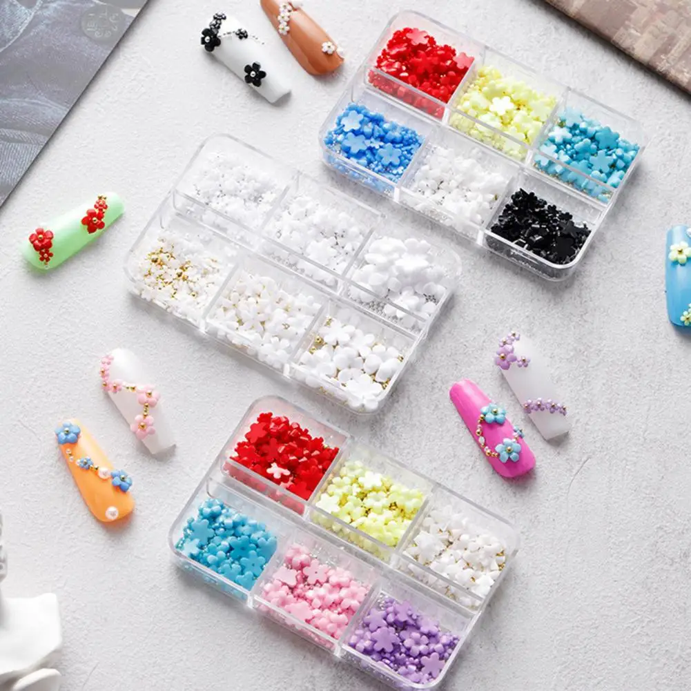 

Nail Decoration Functional Small Flowers Nail Decoration Three-dimensional with Steel Ball Nail Ornament