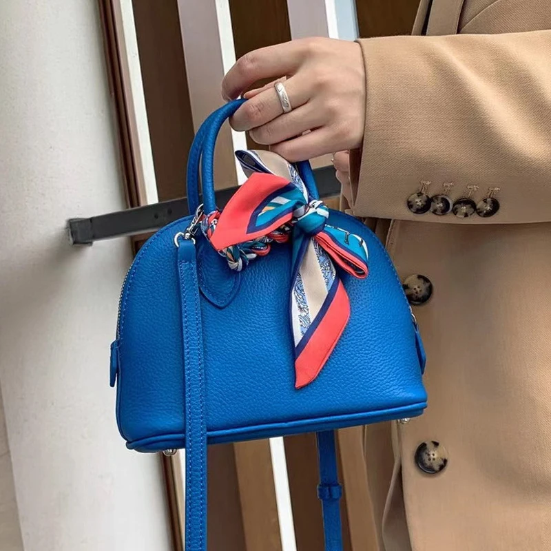 

2023 Genuine Leather Women's Handbag Luxury Designer Mini Shell Bag High Quality Top Cowhide Purse Simple style Crossbody Bags