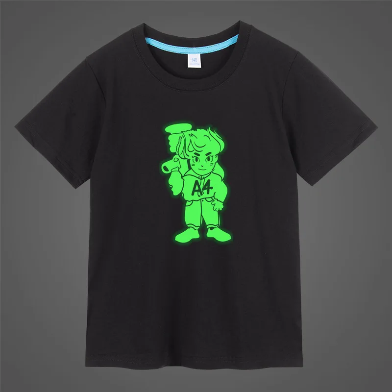 Светящаяся детская хлопковая Футболка Merch A4 с ламбой светящаяся повседневная
