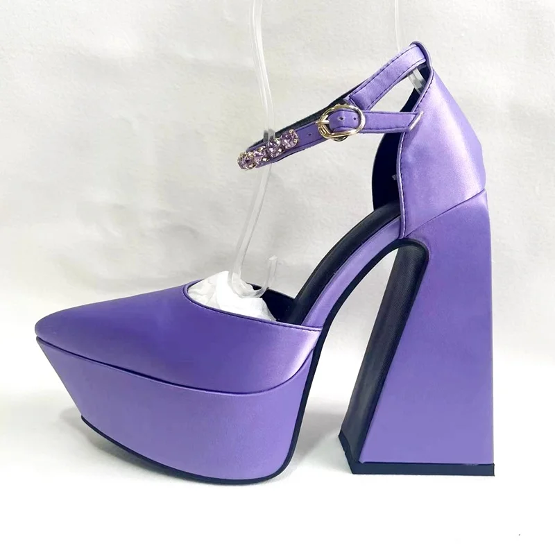 

luxury brand designer sandals crystal buckle women shoes sexy pumps spring summer female party wedding pointed toe high heels