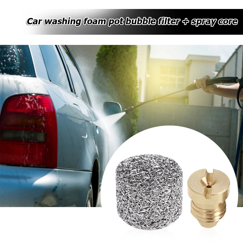 

Stainless Steel Foam Tablet+Copper Nozzle for Pressure Snow Foam Pot Lance Gun New Upgrade More Uniform Hole Durable