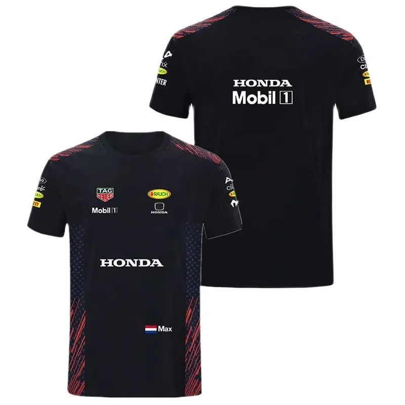 

2023 casual summer new red F1 driver world champion round-neck short-sleeved Fan Max breathable Formula 1 racing T-shirt