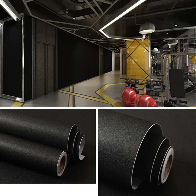 Самоклеящиеся обои из ПВХ матовые виниловые чистого белого и черного цвета для