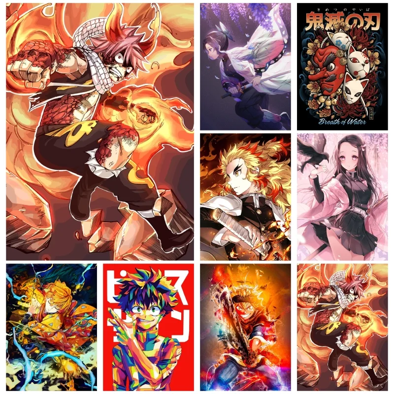 

Японское аниме, убийца демонов, томиока, гиюу, агатсума, зенитсу, настенная живопись и принты, масляная живопись, 40x50 см, без рамки, декор для комнаты