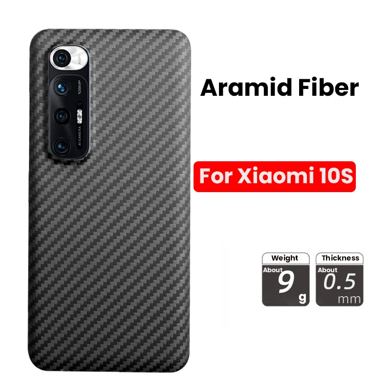 

Новый защитный чехол из углеродного волокна для Xiaomi MI 10 S, чехол из арамидного волокна с защитой от отпечатков пальцев, ультратонкий полнора...