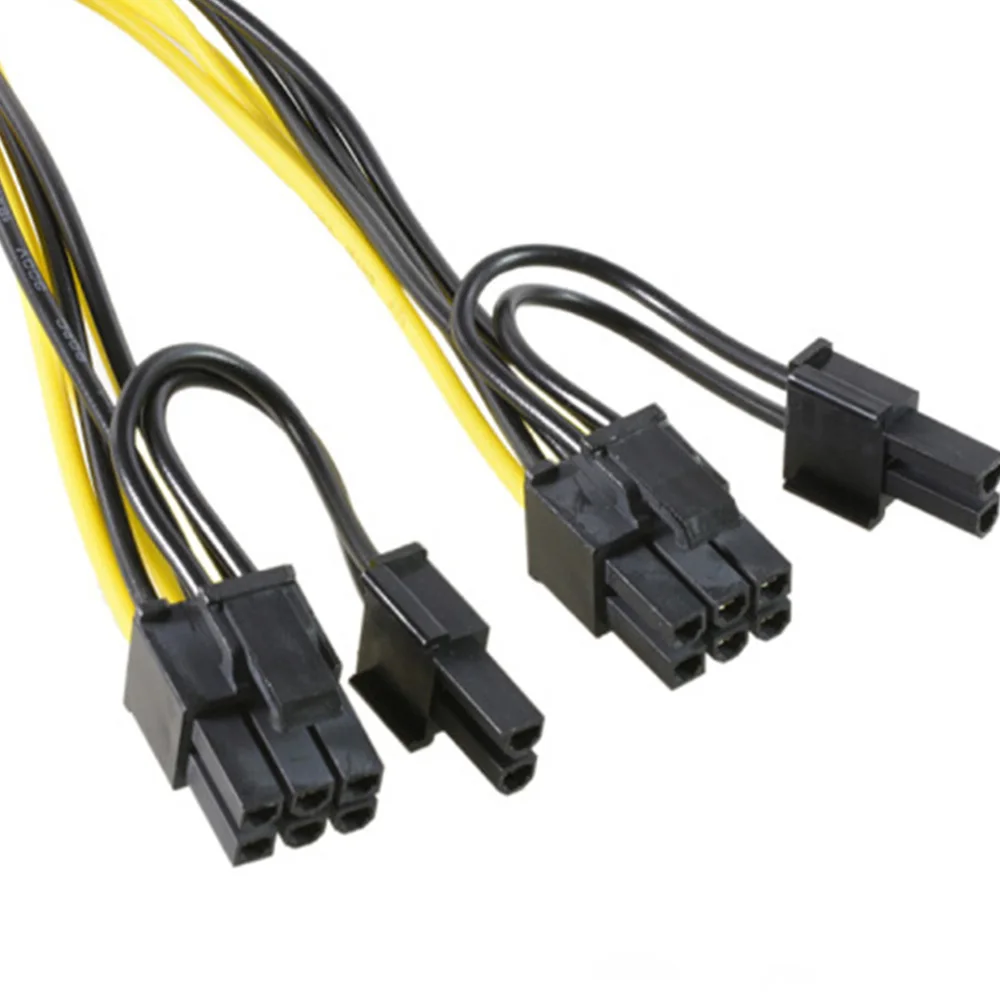 Фото 10 шт. 8-контактный PCI Express на 2 x PCIe 8 (6 + 2)-контактный разветвитель материнской платы, графическая видеокарта, PCIE, графический процессор, VGA, разветвитель, кабель питания-концентратор №4