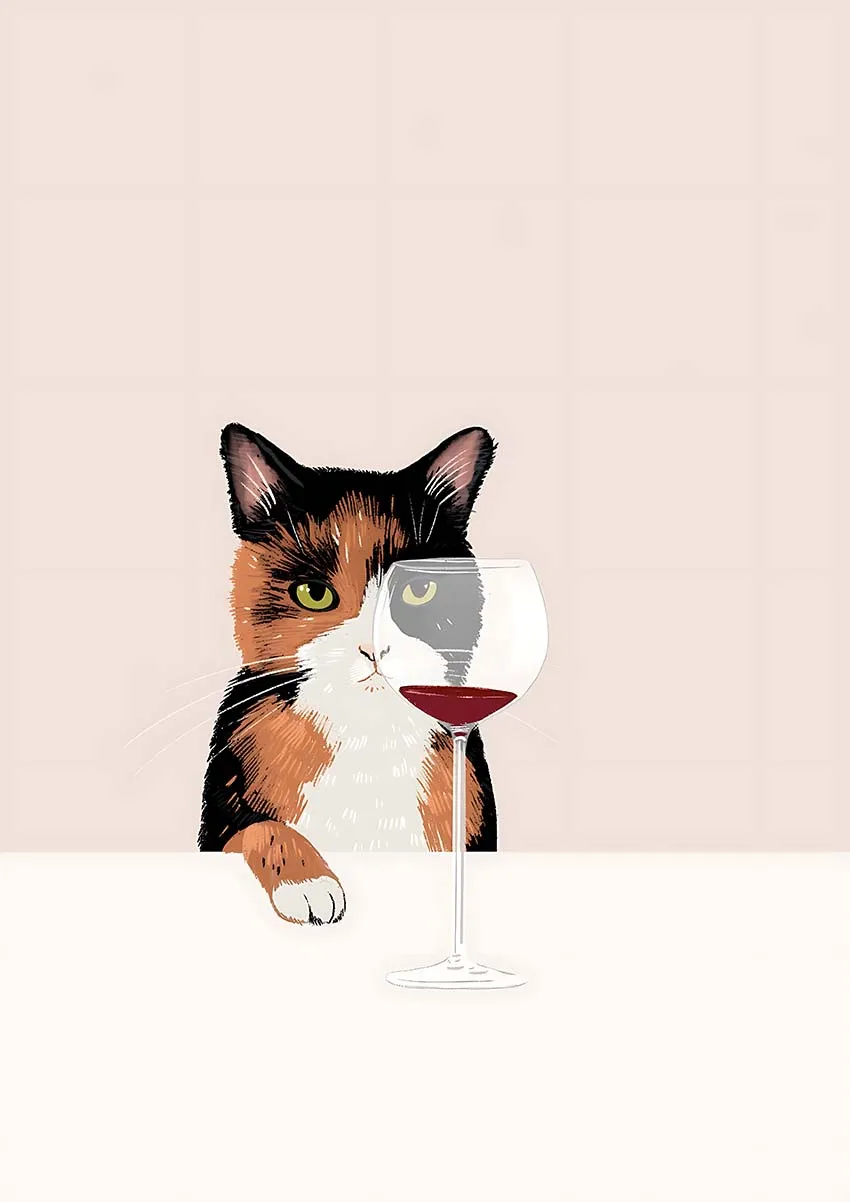 

Черно-белый постер с котом на холсте