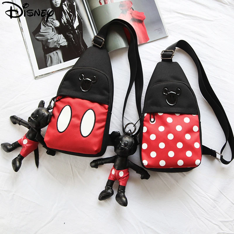 Детская сумка-мессенджер Disney «Микки мауз», нагрудная Повседневная Уличная дорожная Сумочка для мальчиков и девочек, портфель на одно плечо ...