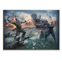 battle of stalingrad vintage kraft paper posters mural ww ii war military art retro home wall decor poster art painting pictures
