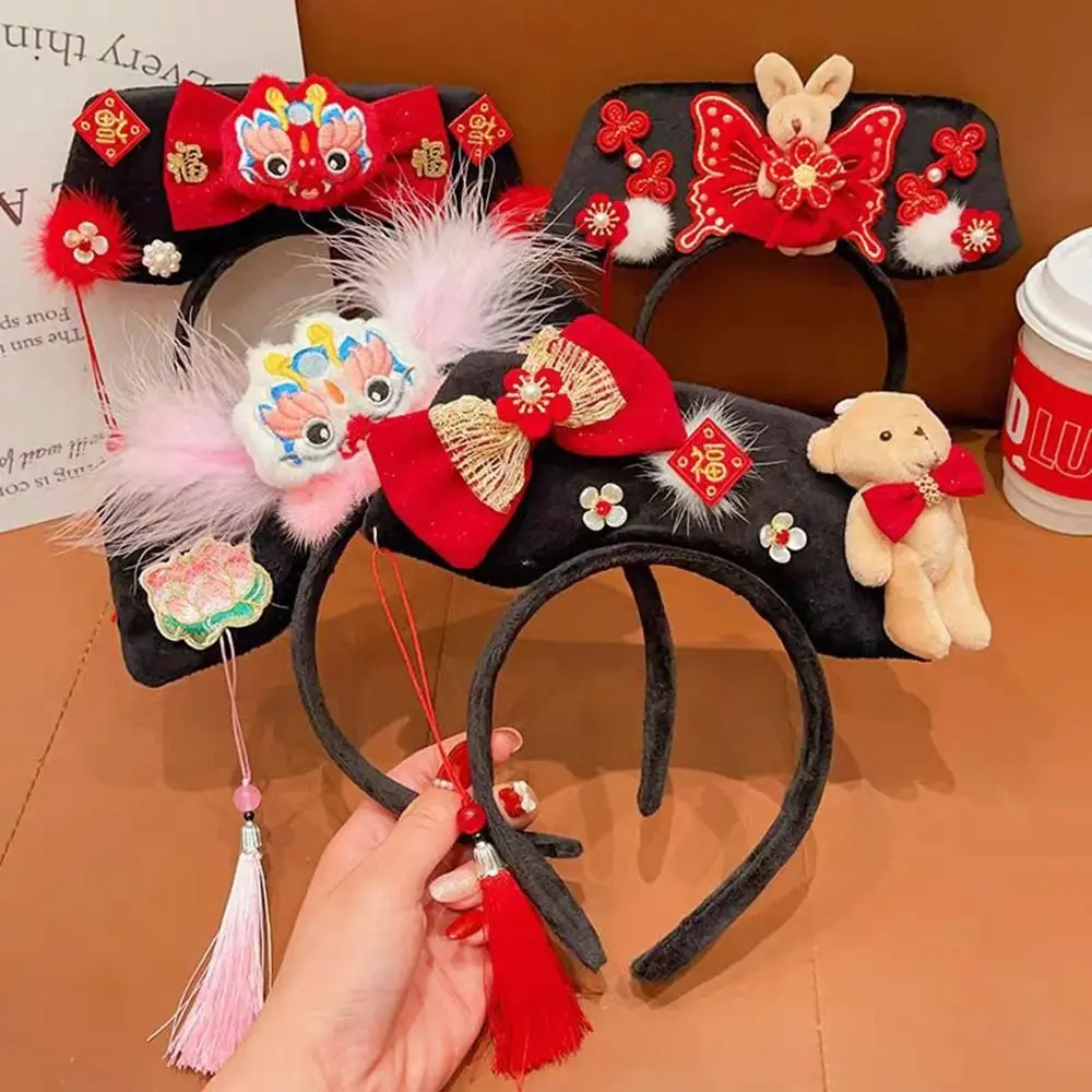 Головной убор в китайском стиле с цветком змеиный год кисточка древний стиль