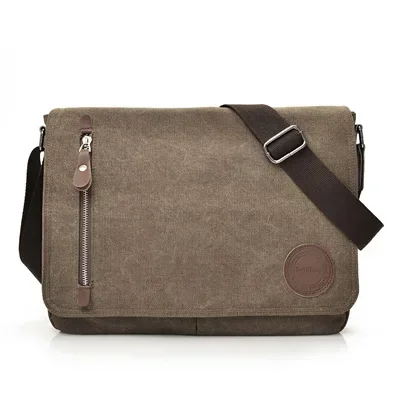 

New Men Bags Male Canvas Shoulder Bags Unisex Crossbody Messenger Bags Large Retro Satchels for Travel Envelope Briefcase