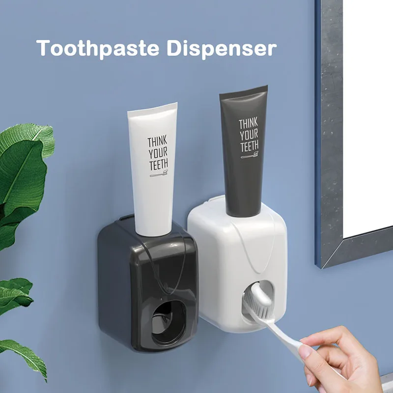 Wall-Mounted Automatic Toothpaste Magnetic Suction Toothbrush Holder Toothpaste Squeezer Dispenser Bathroom Accessories Set