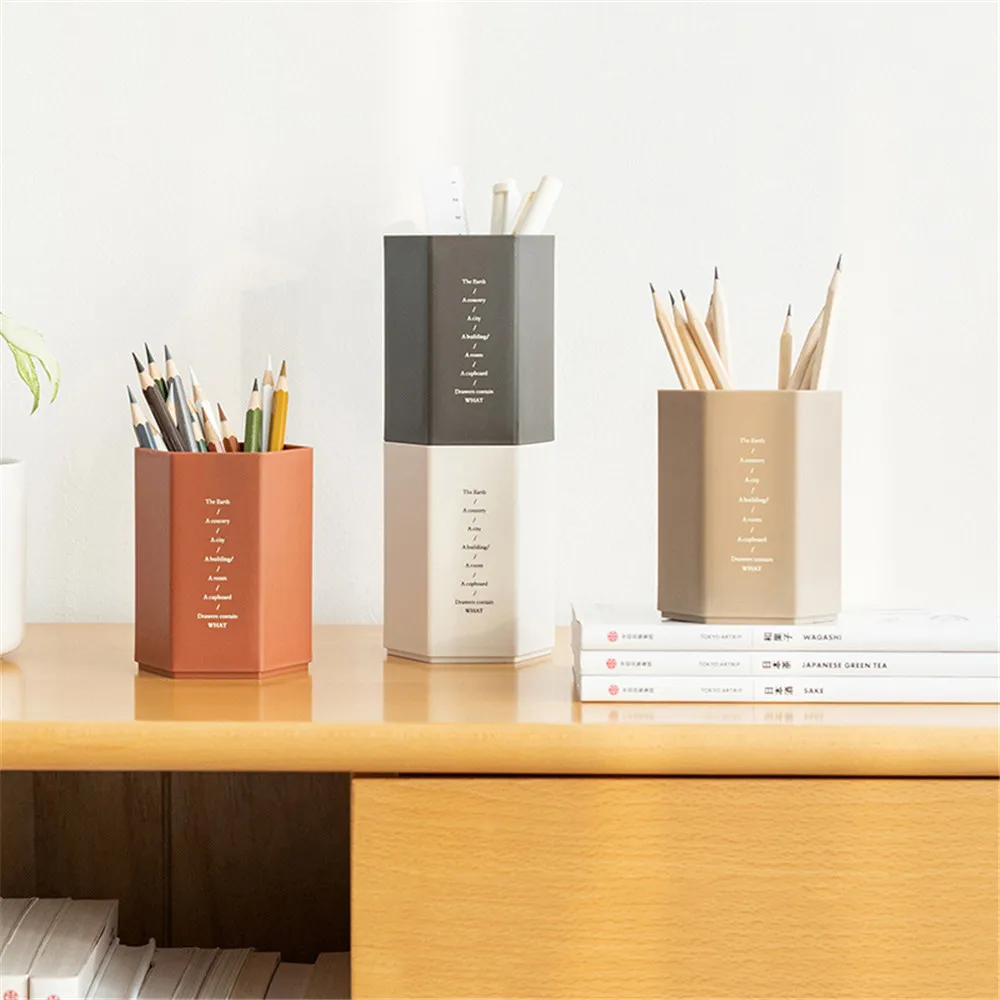 Креативный шестиугольный держатель для ручек большой емкости карандаш