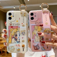 sailor moon with wristband phone cases for iphone 13 12 11 pro max xr xs max 8 x 7 se 2020 back cover