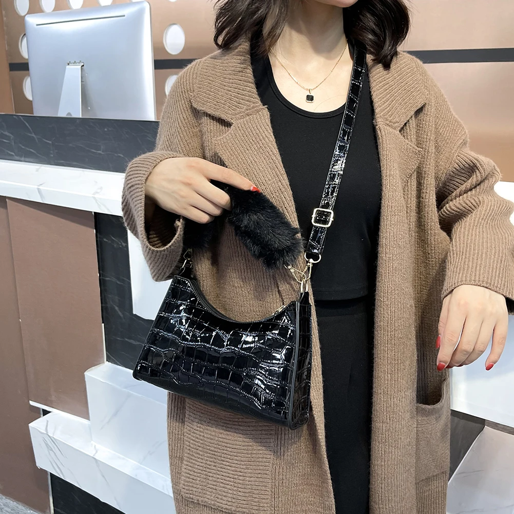 

Новинка 2021, модная сумка-багет из кожи аллигатора, женские сумки-мессенджеры через плечо, женские кожаные сумки-тоуты, роскошные брендовые с...