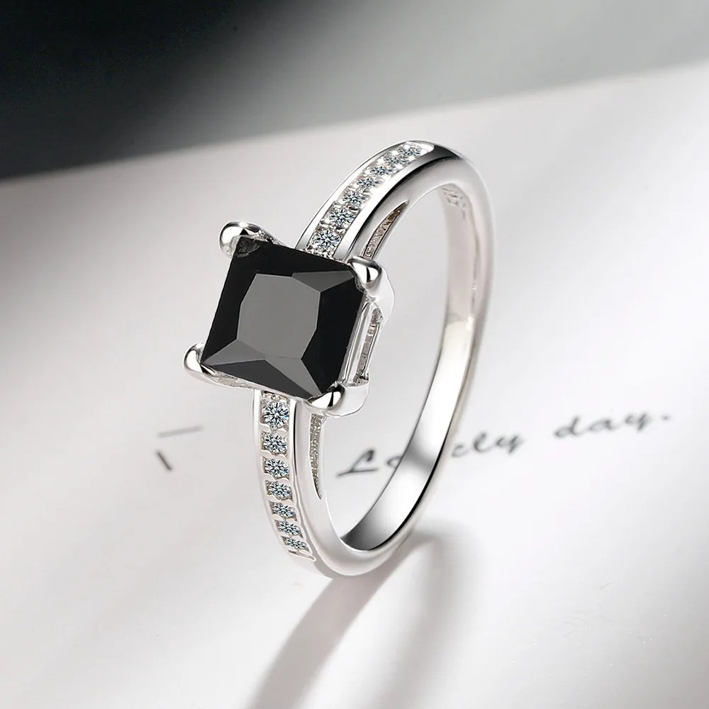 

solid s925 Sterling Silver Origin 1.5 Carats Diamond Ring Gemstone for Women Anillos De Wedding Bands Engagement Bizuteria Rings