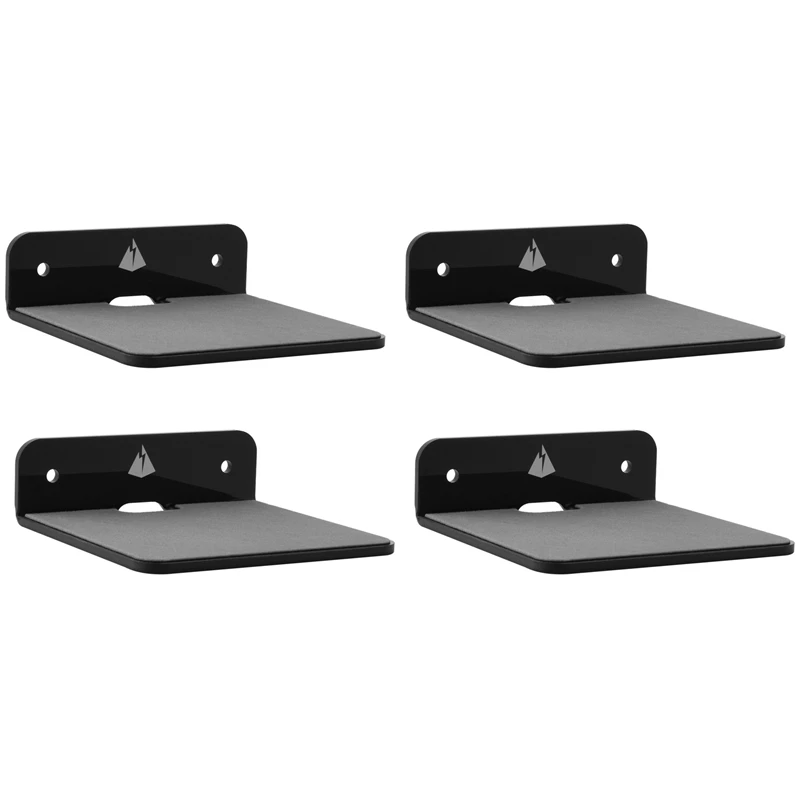 

4Pack Wall Shelf Speaker Stand, Acrylic Wall Mount Display Shelf For Bluetooth Speaker, Webcam, Cell Phones,Toy-Black