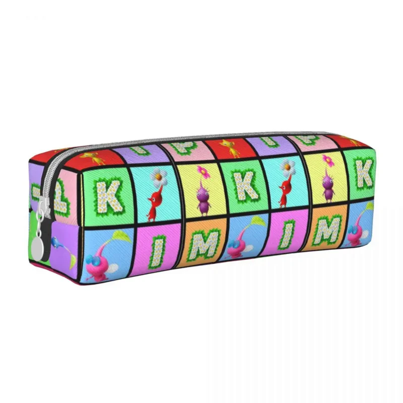 

Футляр для карандашей Pikmin с коллажем, большой школьный косметический футляр для ручек и карандашей для учеников