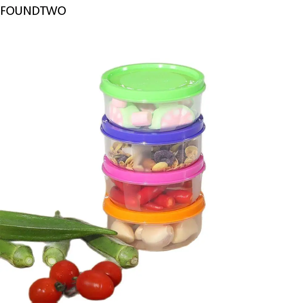 

Многоразовые пластиковые мини-контейнеры для хранения еды, контейнер для закусок, орехов, фруктов, органайзер, набор кухонных аксессуаров с крышками, 8,5 см