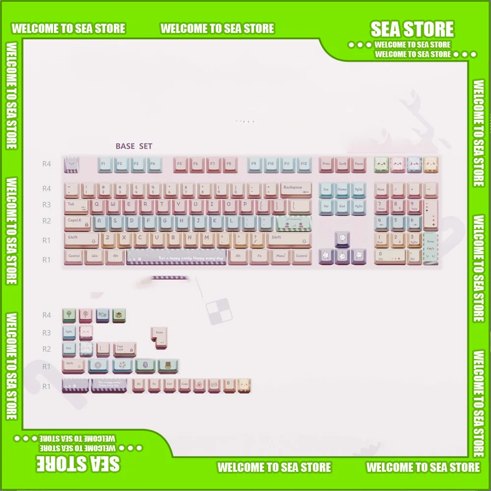 MOA Cherry PBT Dye PC Механическая клавиатура Конфетные колпачки для клавиш Красочные