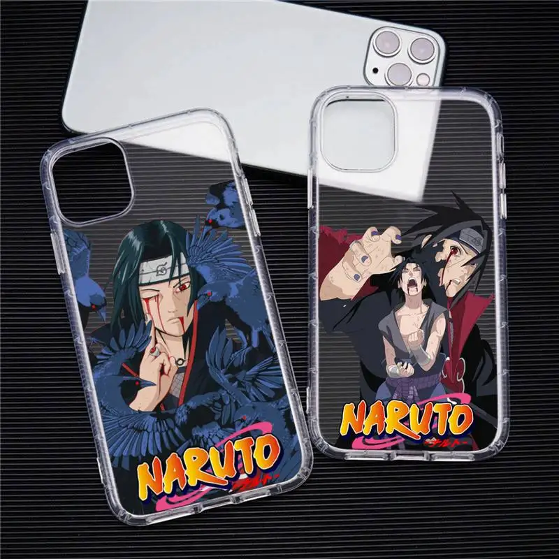 

Itachi Anime Naruto Phone Case Transparent For iphone 13 12 11 Pro Max Mini XS Max 8 7 Plus X SE 2020 XR cover
