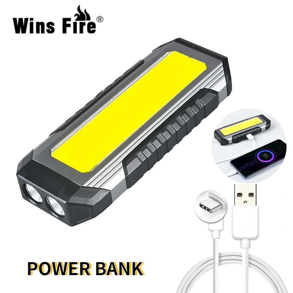 

Новая светодиодная USB перезаряжаемая Водонепроницаемая Рабочая автомобильная лампа для ремонта Магнитная многофункциональная COB сильный ...