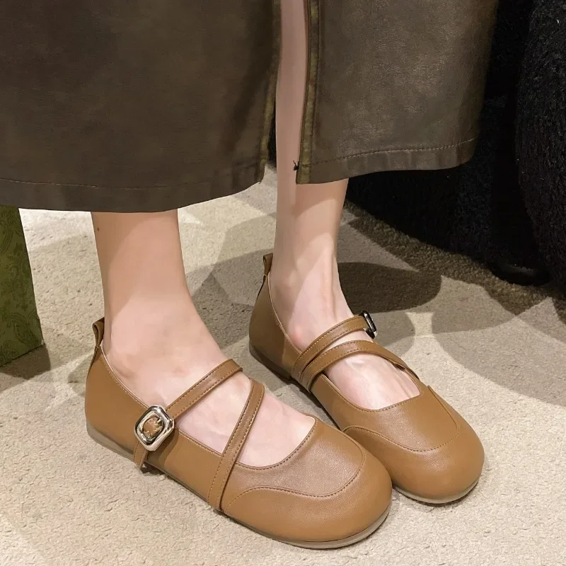 Туфли дерби женские кожаные классические мокасины Мэри Джейн на плоской подошве