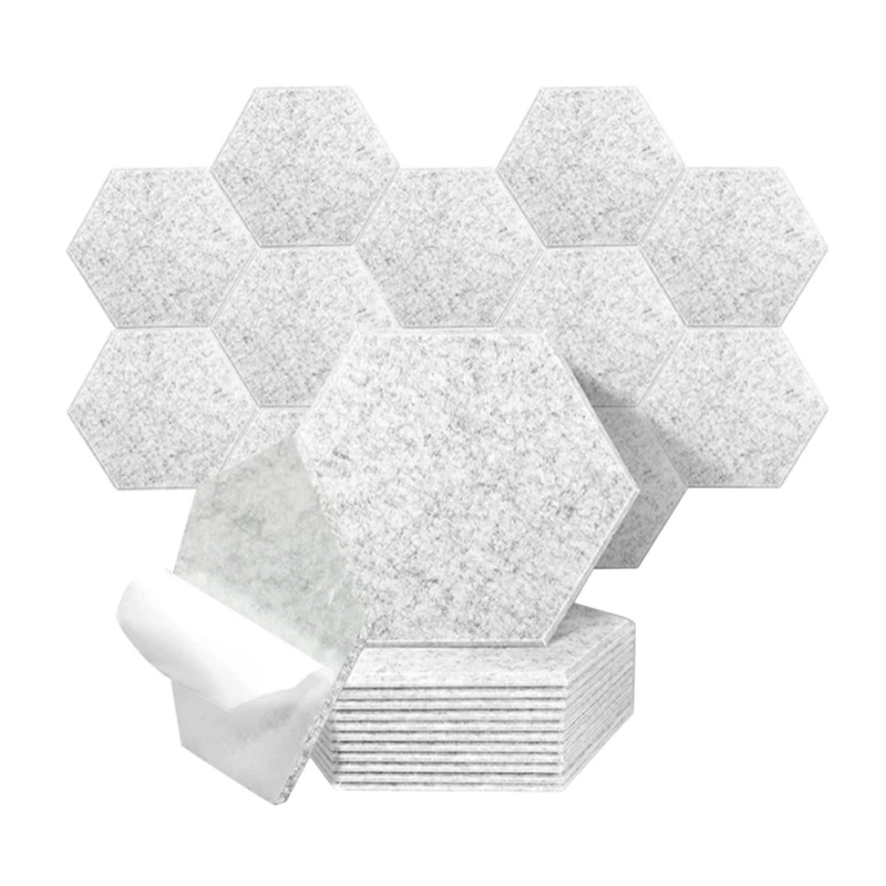 

12 шт. акустические панели, шестигранные шумоподавляющие панели, поролоновые прокладки для звукоизоляции, для украшения стен и акустической...