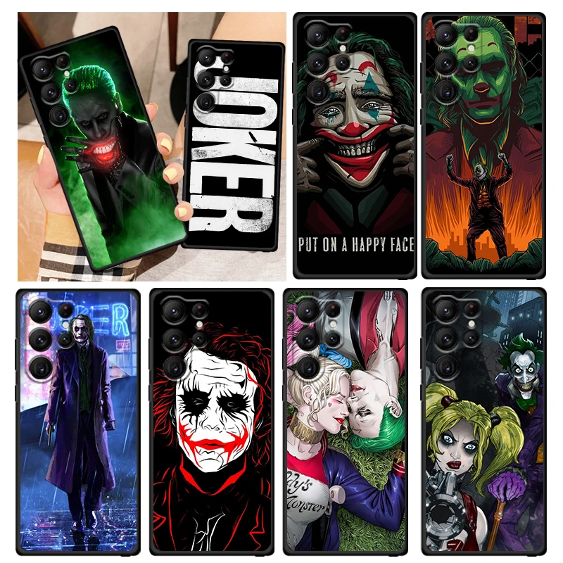 

Anime Luxury Joker LoGo Phone Case For Samsung Galaxy S23 S22 S21 S20 FE S10 S10E S9 Plus Ultra Pro Lite 5G Black FUnda