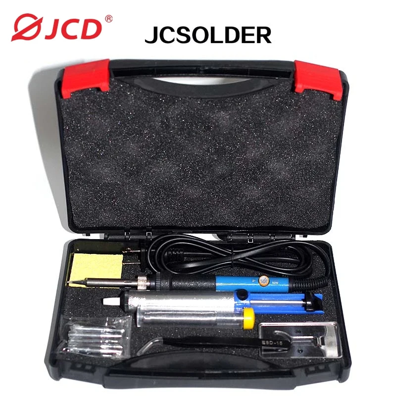 

Solder Iron 60W Adjustable Temperature Soldering Iron Kit+5 Tips+Desoldering Pump+Tweezers+ Solder Wire+Soldering Iron Stand