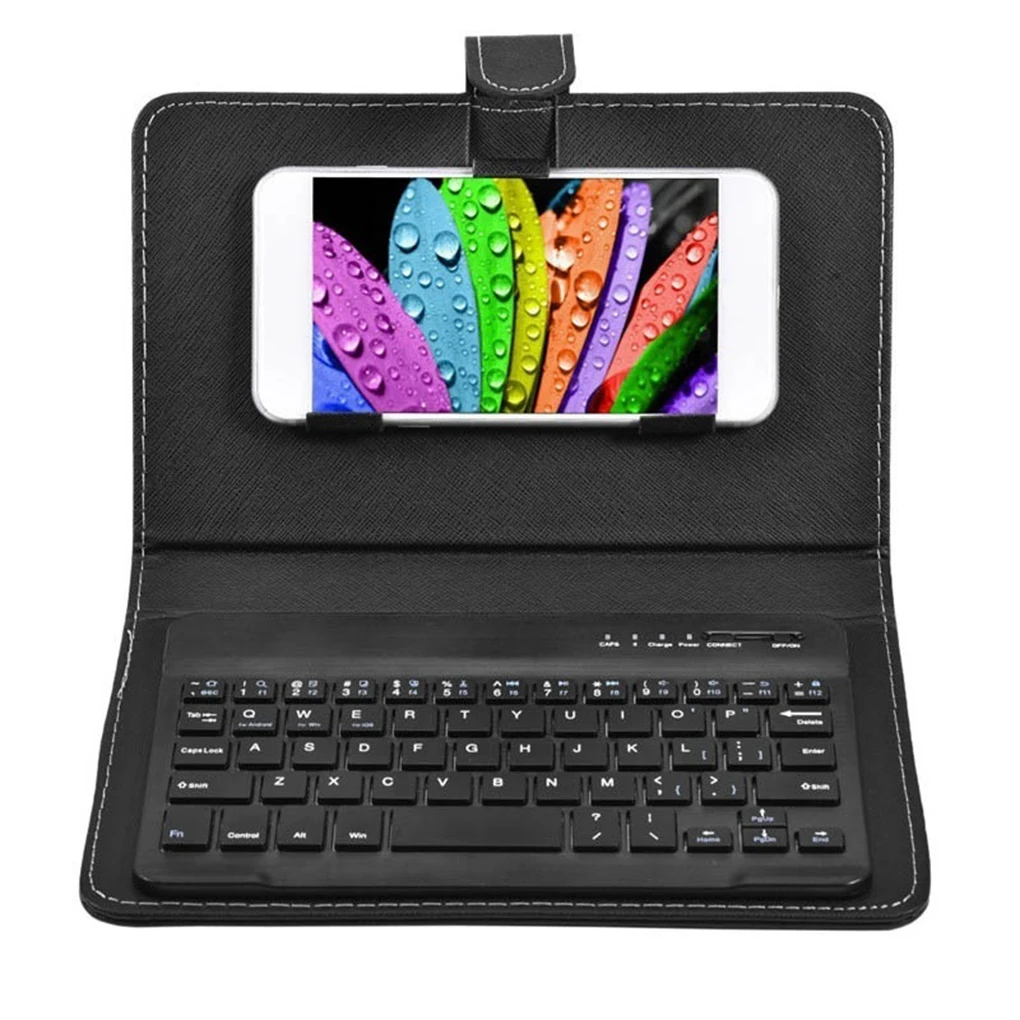 

2023 New PU Leather Wireless Keyboard Case For Protective Mobile Phone With Bluetooth Keyboard For 4.5-6.8inch Smartphone