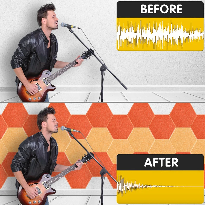 Pаспродажа 12 шт. Шестигранная самоклеящаяся Звукоизоляционная настенная панель S звукостойкая акустическая панель для кабинета спальни детского сада...