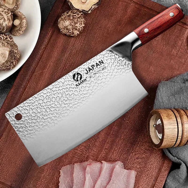 

High End 7.5" Chinese Kitchen Knife 40Cr13MoV Stainless Steel Chef Knife Vegetables Fish Meat Cleaver Butcher Chopping Tools