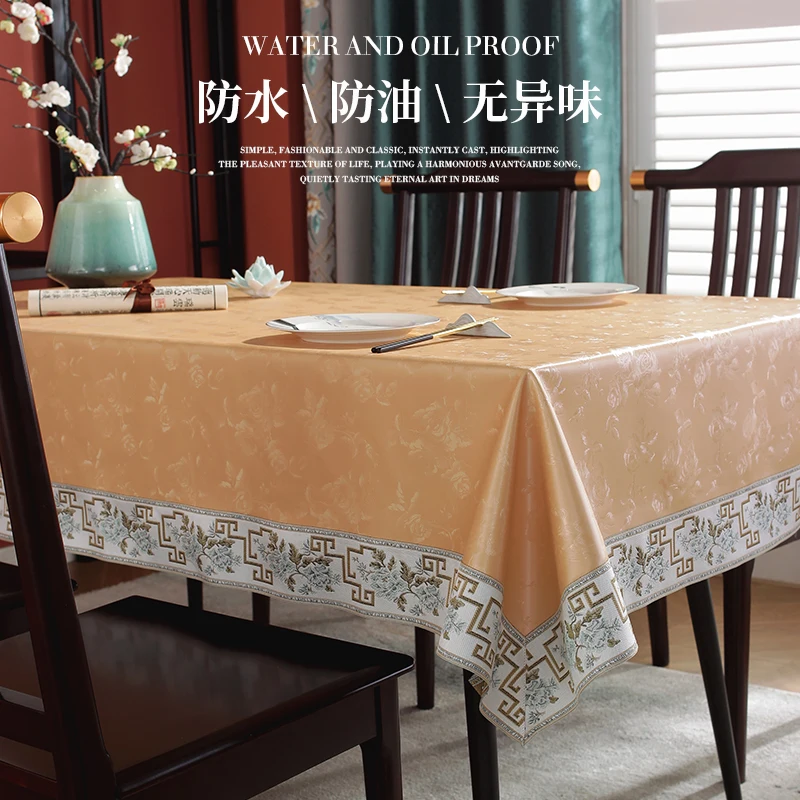 

Washable and anti scald tablecloth, Chinese style dining table and coffee table cloth, PU