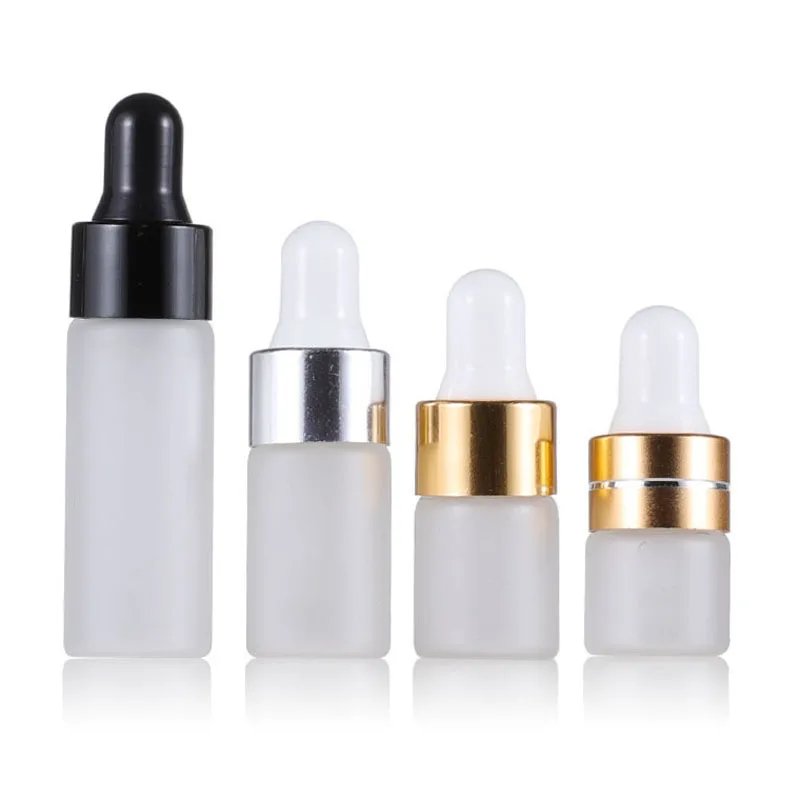 

10 X 100 X 1/2/3/5 ML Matte Clear Glass Bottles With Pipettes Refillable Empty Essential Oil Bottles Mini Dropper Sampl Bottles