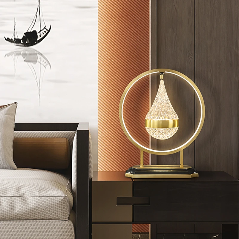 Современная китайская настольная лампа винтажный светодиодный светильник из
